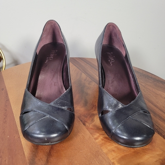 Clarks Indigo Elegant Black Leather Women's Heels Size 7 Comfy Wardrobe Staple - Picture 6 of 17